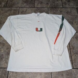 Miami Hurricanes Vintage Nike Long Sleeve Mens Xl